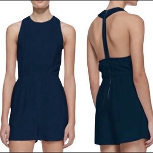 Alice & Olivia By Stacey Bendet Air Navy Blue Romper